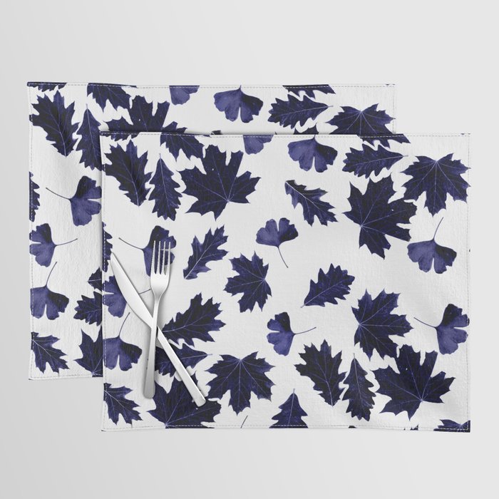 Indigo Blue Sun-Dyed Leaves Placemat