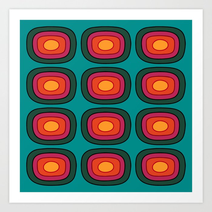 Reto Concentric Circle Pattern 422 Art Print