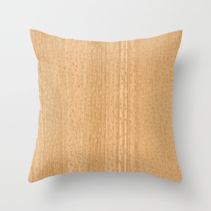 Light brown engraved wood board Throw Pillow