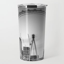 Great Britain Photography - The London Eye In Black And White Travel Mug