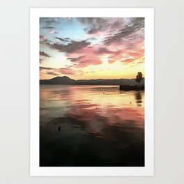 Sunset Reflected On Water Art Print