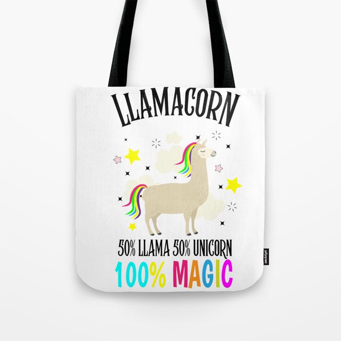 Lama Llamacorn Unicorn Alpaca Kawaii Colorful Gift Tote Bag By