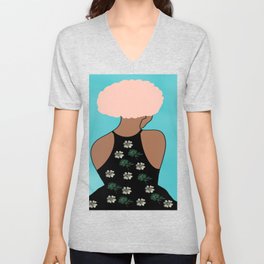 Woman At The Meadow 35 V Neck T Shirt