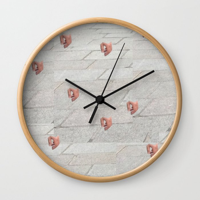 City Hand on Pavement & Lost Cigarette Wall Clock
