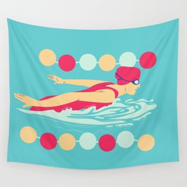 Swimmer Girl Wall Tapestry