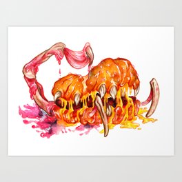 Greasy Burger Monster Art Print