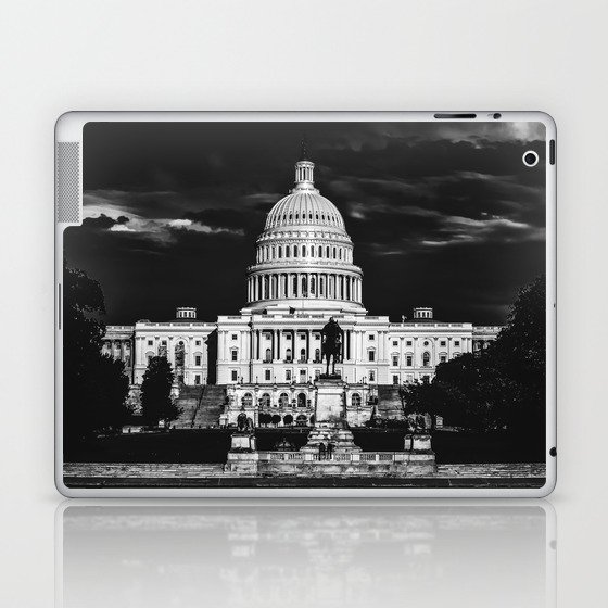 The United States Capitol building in Washington DC black and white Laptop & iPad Skin
