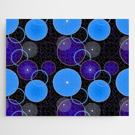 Purple shapes and Blue wavy lines! Jigsaw Puzzle