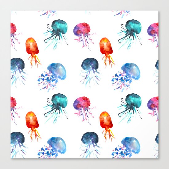 happy jellyfish Canvas Print