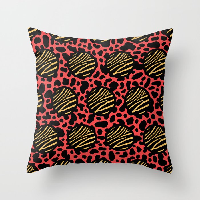 Memphis Zebra Spots Pattern 328 Throw Pillow