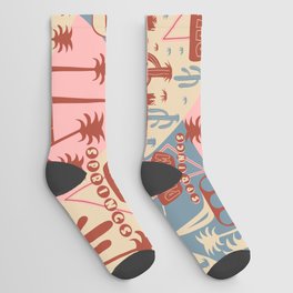 Mid Century Palm Springs California Socks