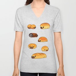 Bread Pugs V Neck T Shirt