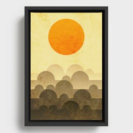 sunrise, forest Framed Canvas
