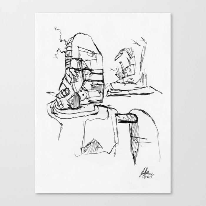 Warbot Sketch #027 Canvas Print
