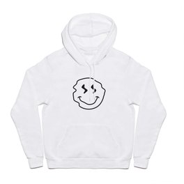 Wonky Smiley Face - Black and Cream Hoody | Curated, Blackandcream, Vector, Black And White, Ink, Illustration, Smileyface, Pop Art, Graphicdesign, Digital 