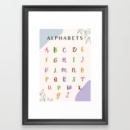 Alphabet Digital Chart - Kids Letters Framed Art Print