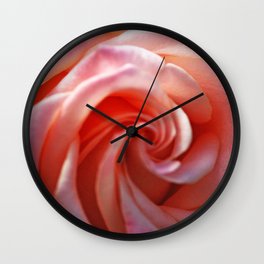 Spiral Pink Rose Flower Close up Wall Clock