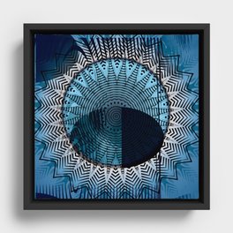 Classic blue Mandala Design Framed Canvas