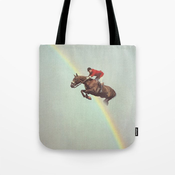Horse over rainbow Tote Bag