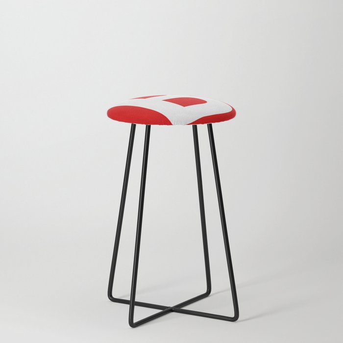 Letter B (White & Red) Counter Stool