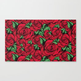 beautiful red rose pattern Canvas Print