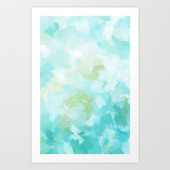 BLOSSOMS - CYAN Art Print