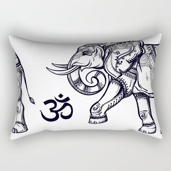 Elephants Pattern Rectangular Pillow