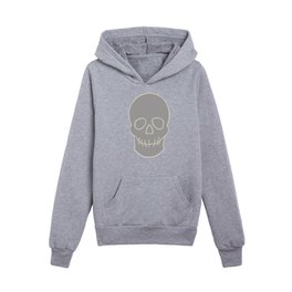 Simply Spooky Collection - Skull - Ghost Grey and Bone White  Kids Pullover Hoodies