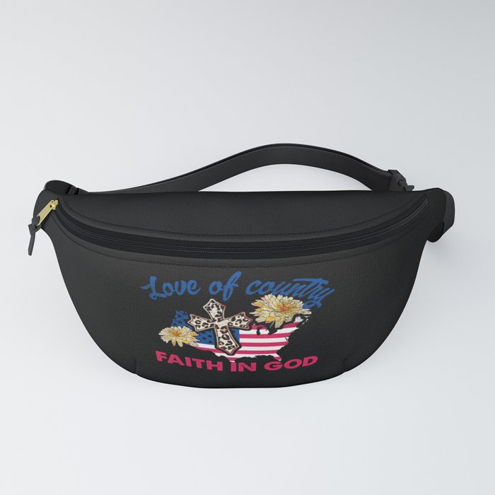 Christianity banner US flag 4th of July Fanny Pack