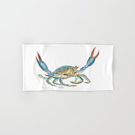 Colorful Blue Crab Hand & Bath Towel