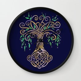 Celtic Tree of Life Nature Colored Wall Clock