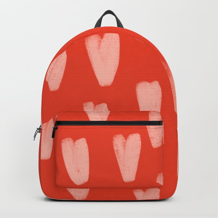 Bold Valentine Hearts - Pink + Red Hearts Backpack