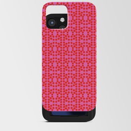 Mid-Century Modern Dots Red On Hot Pink iPhone Card Case