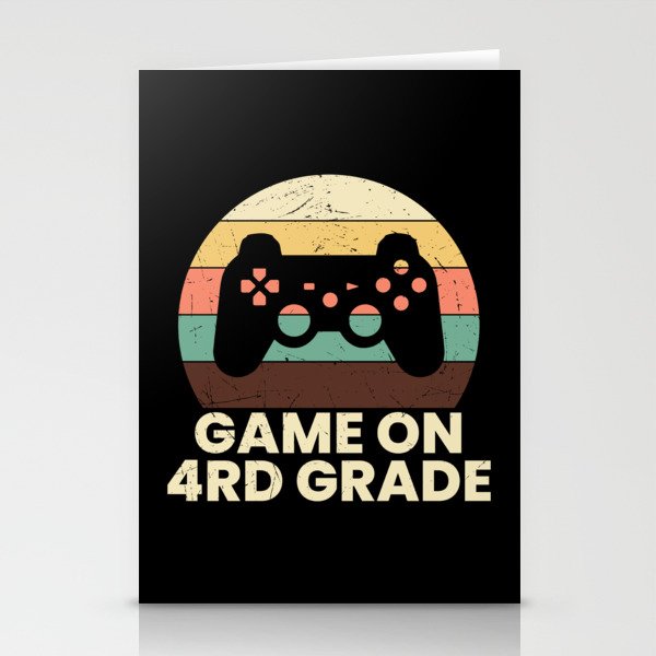 Game On 4th Grade Retro School Stationery Cards