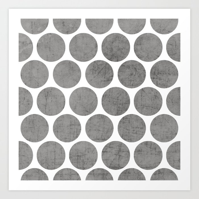 gray polka dots Art Print