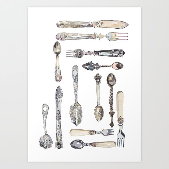 Cutlery Collection Art Print