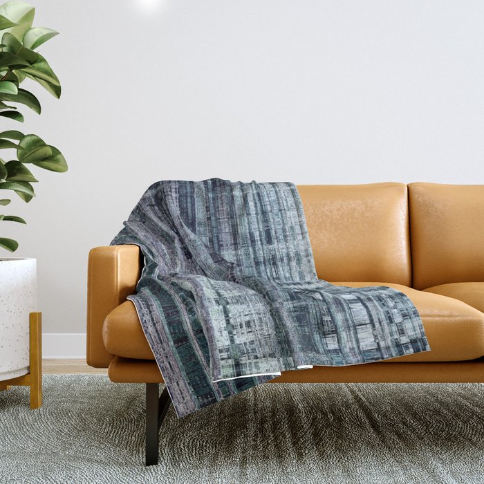 Grungy Abstract Pattern In Dark Blue And Violet Throw Blanket