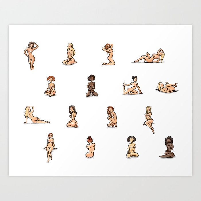 Figure Drawing Nudes Art Print