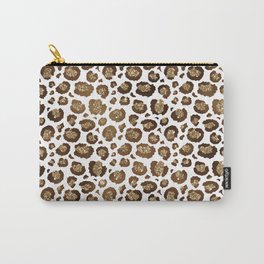 Gold Glitter Animal Print Pattern Carry-All Pouch