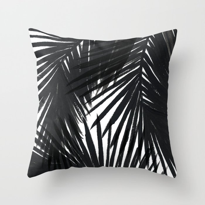 Palms Black Throw Pillow