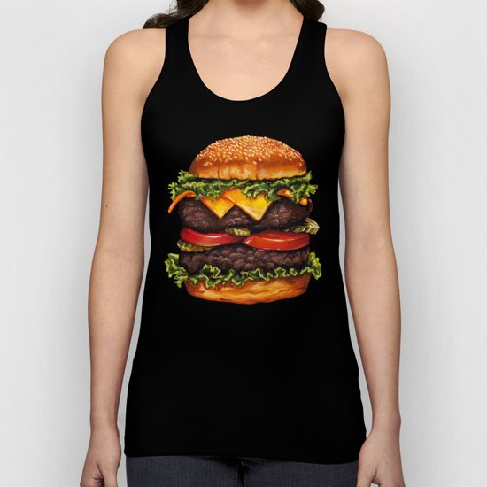 Double Cheeseburger Pattern Unisex Tank Top