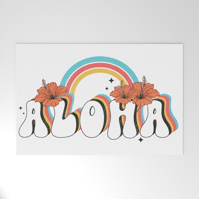 Aloha Retro Summer Welcome Mat