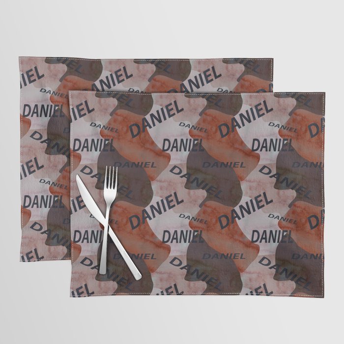 Daniel pattern in brown colors and watercolor texture Placemat