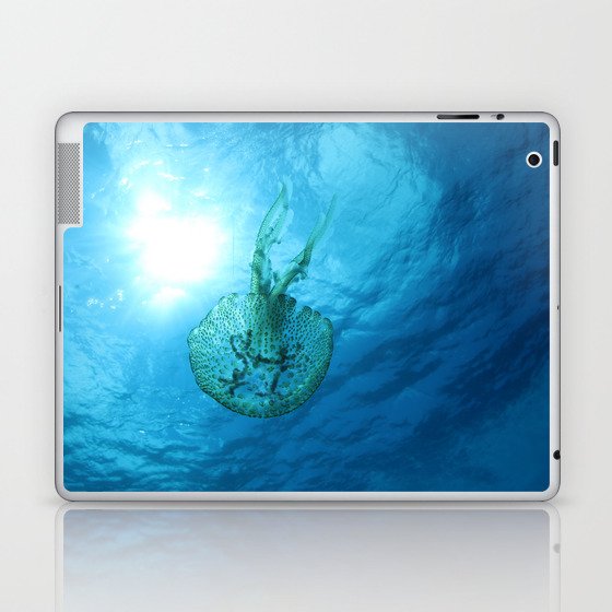 Green Jellyfish & the sun from below (Formigas, Azores) Laptop & iPad Skin