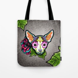 Chihuahua in Moo - Day of the Dead Sugar Skull Dog Tote Bag