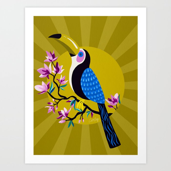 Tropical Toucan – Yellow Art Print