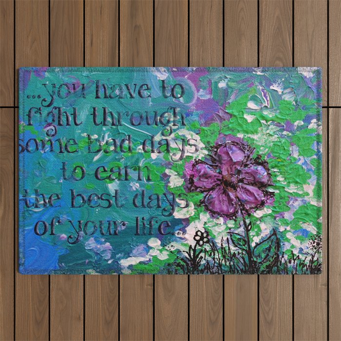.bloom. {with quote} Outdoor Rug