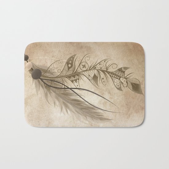Bohemian Feather Bath Mat