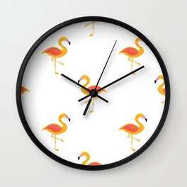 Flamingo Tropical Pattern Wall Clock