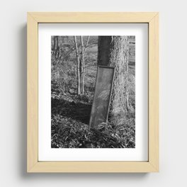 Mirror by Tree. Recessed Framed Print